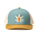 CannaBuddy Trucker Hat - Teal and Khaki