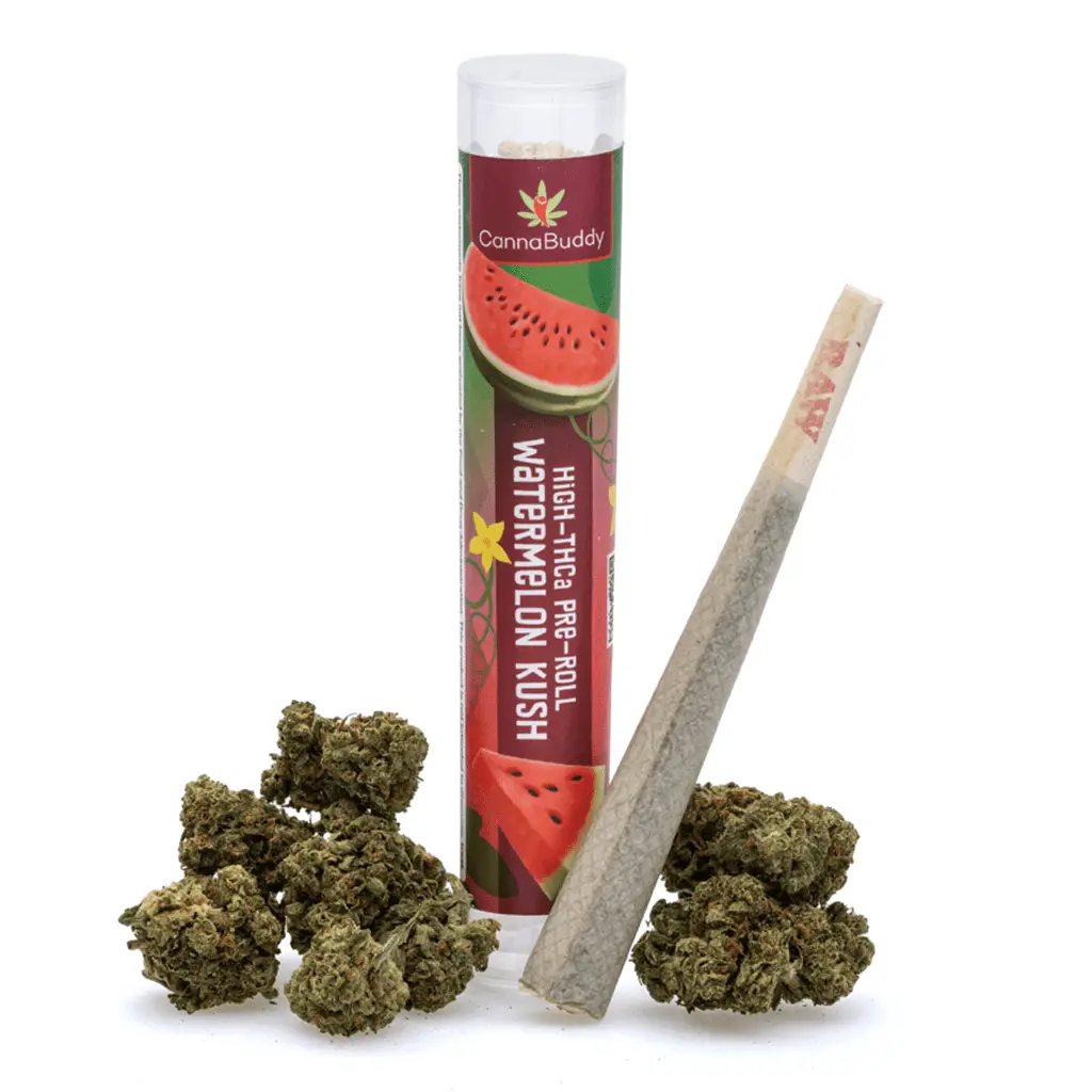 High-THCa-Flower-Pre-Roll-Watermelon-Kush-Combo.webp THCa Flower Pre-Roll Watermelon Kush - Image 1