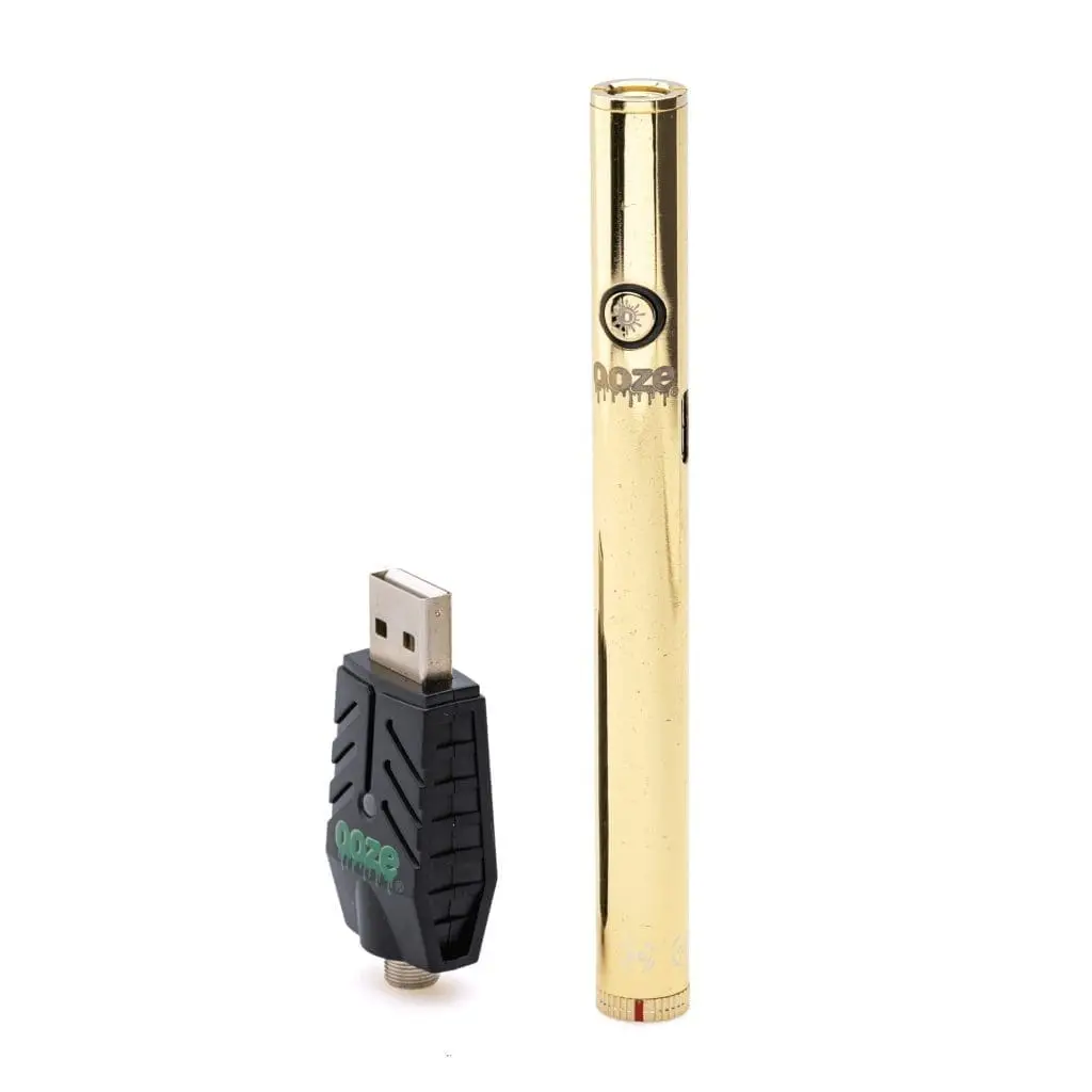 Ooze-Slim-Twist-Pen-2.0-Vape-Battery-–-Lucky-Gold-Product.webp Ooze Slim Twist Pen 2.0 Vape Battery – Lucky Gold - Image 1